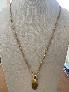 Plunder Gold-Tone Oval Pendant Necklace